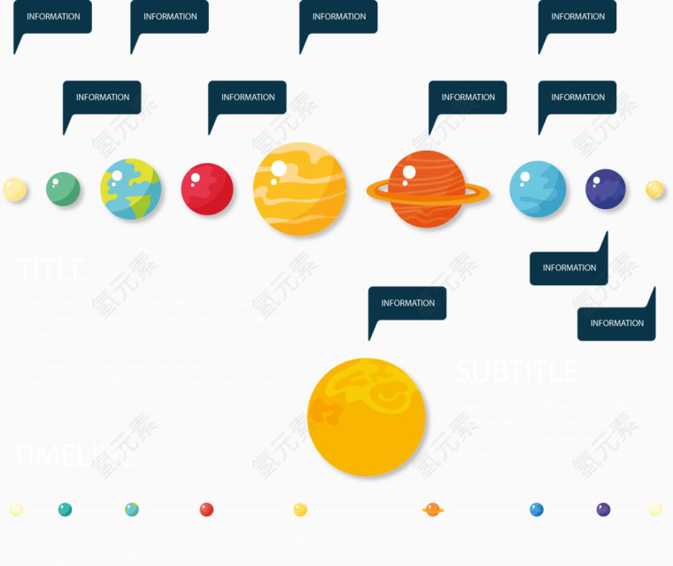 矢量手绘卡通星球