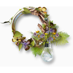 灯泡装税植物边框