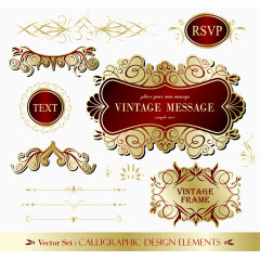 欧式花纹金色红褐色