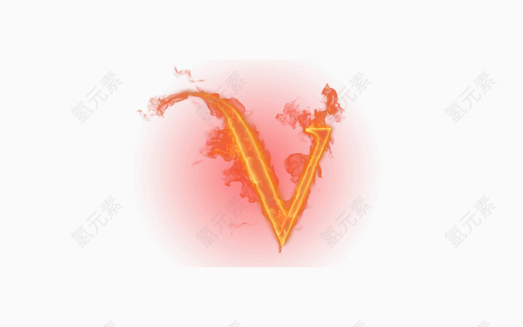 矢量火焰字母V
