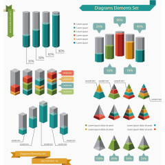矢量立体ppt图表