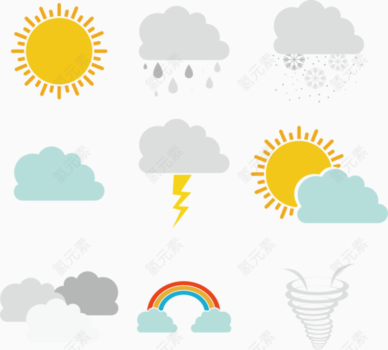 漂浮矢量天气标志