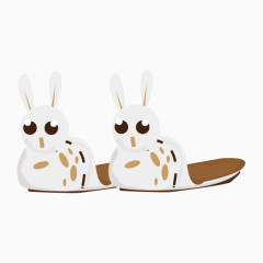 矢量手绘兔子动物棉拖鞋高清素材