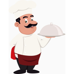 矢量大胡子厨师