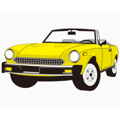 时尚现代敞篷黄色跑车