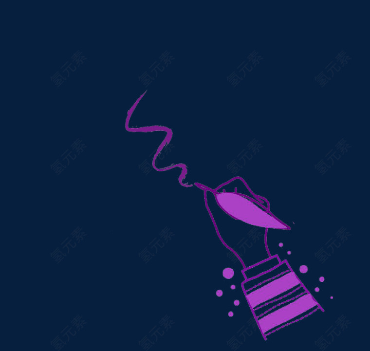 淡雅紫色羽毛笔书写手势