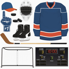 冰上曲棍球元素图案