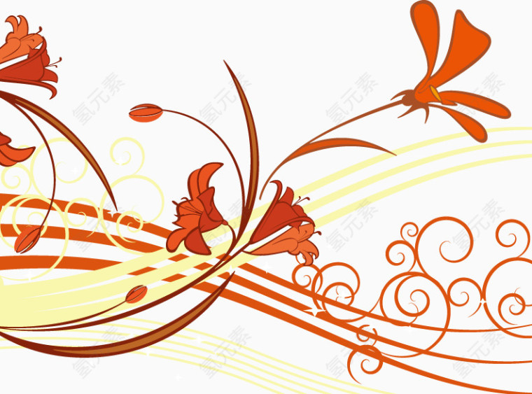 红色清新矢量图片