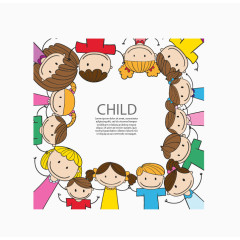 卡通可爱儿童手拉手圈