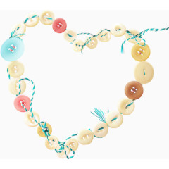 纽扣绳子串成的爱心