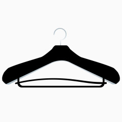 矢量黑色木质家用衣架