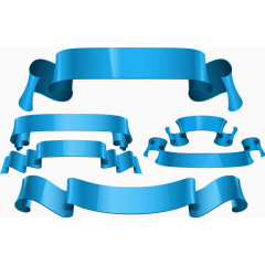 矢量图蓝色彩带