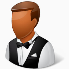 黑暗男性服务员人们