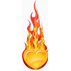 红色爱心火焰