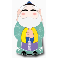 孔子卡通人像矢量素材
