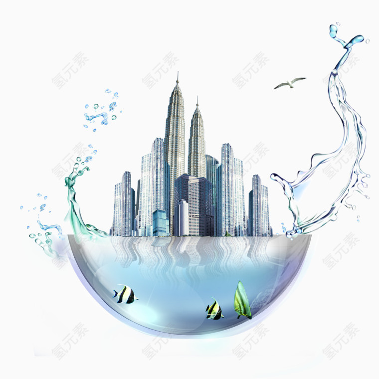 建筑海洋创意免抠素材