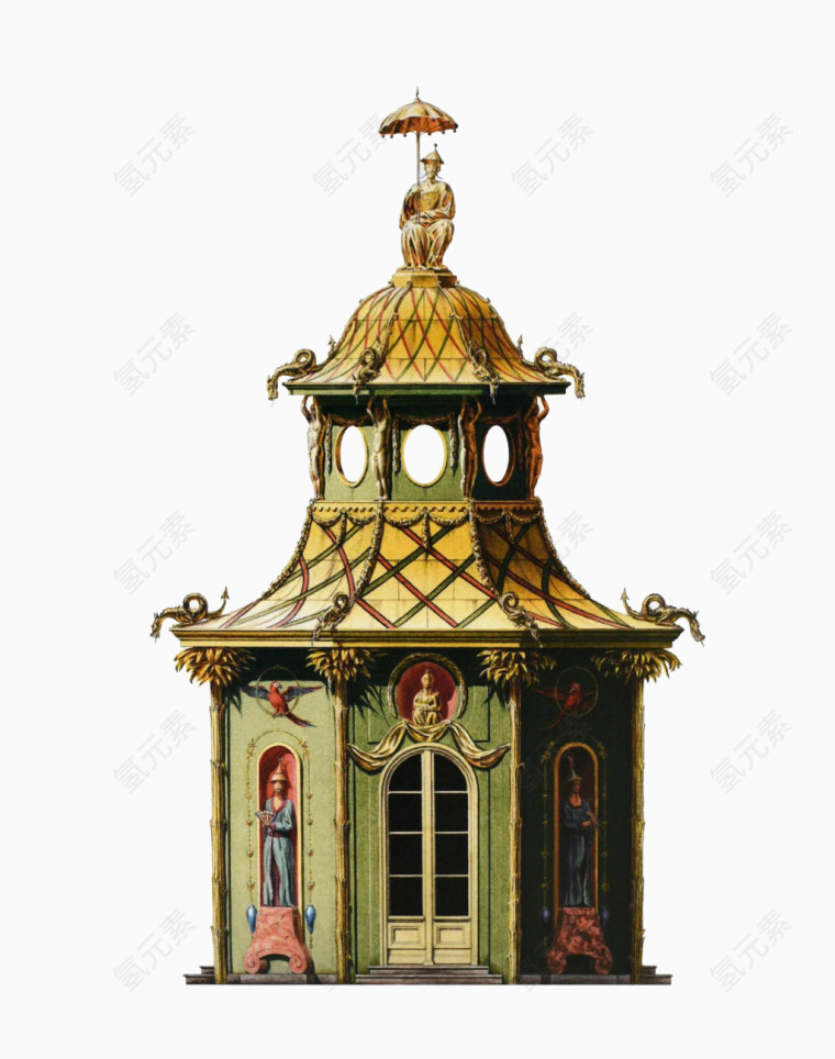 中国风建筑绘画