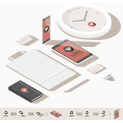 红色移动设备页面时钟