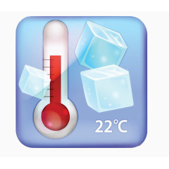 蓝色水温计冰块