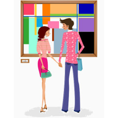 男女朋友一起去购物