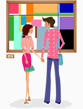 男女朋友一起去购物