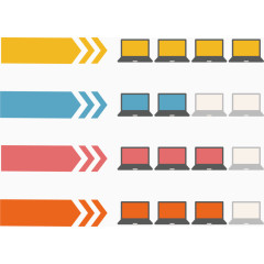 矢量PPT设计箭头电脑图标