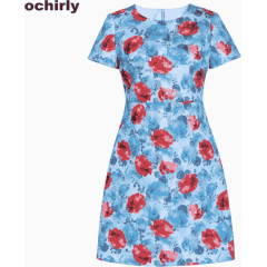 大花朵连衣裙欧时力