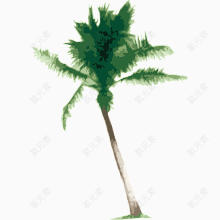 绿色手绘植树