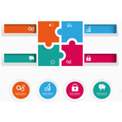 矢量创意拼图结构图