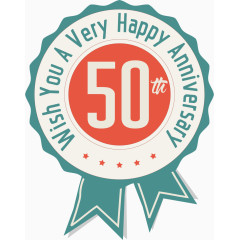 50周年纪念标签矢量图