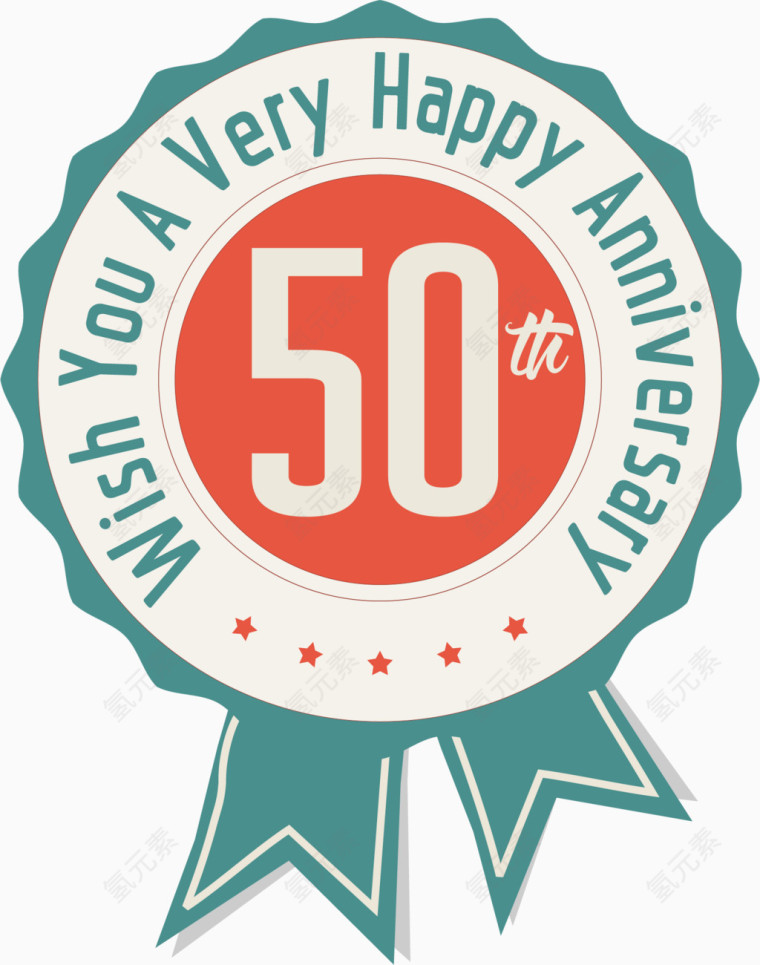 50周年纪念标签矢量图