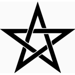 黑白单色手绘五角星线条