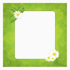 绿色花卉文本框矢量素材