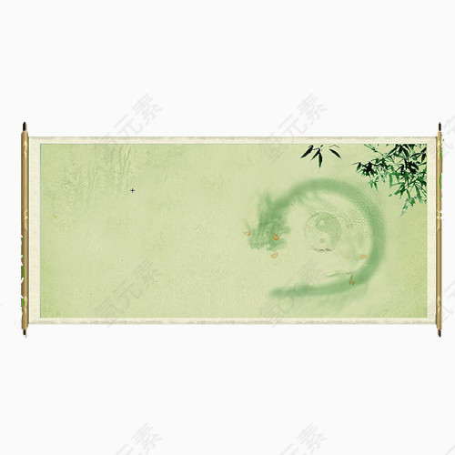 中国风淡雅卷轴