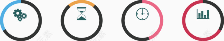 矢量创意设计圆环分布数据图