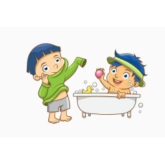 洗澡男孩