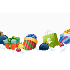 圣诞礼物盒和购物袋