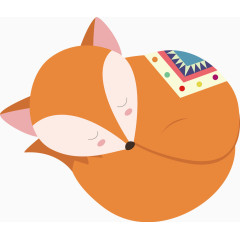 可爱冬眠狐狸矢量素材