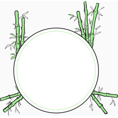 矢量简易竹子标签