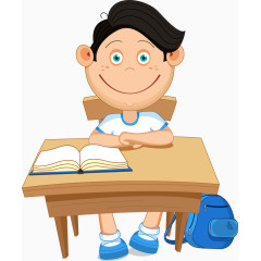 认真听课的矢量学生