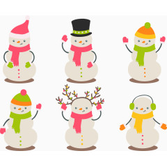 矢量图女生造型雪人