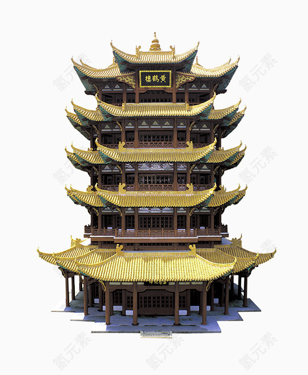 古建筑黄鹤楼免抠图片