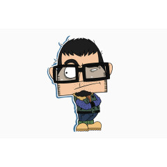 创意涂鸦男孩插画