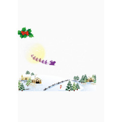矢量雪景村庄