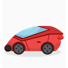 卡通红色新能源汽车