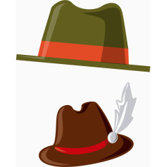 矢量扁平绅士帽子