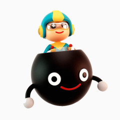 手绘人物黑脑袋机器人