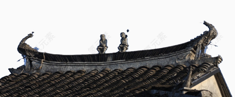 中式屋檐素材