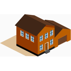 矢量建筑设计房屋棕色