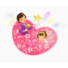 母亲节装饰卡通人物